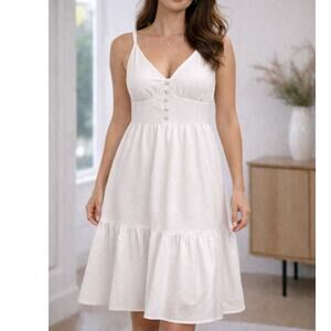 NEW NWT Generation Love Lorraine Crystal Sundress White Silver Beaded Womens XS